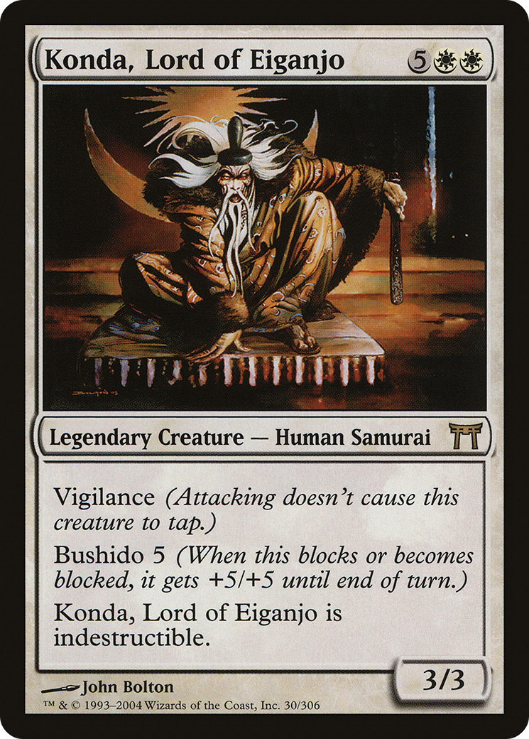 Konda, Lord of Eiganjo (CHK-030) - Champions of Kamigawa Foil - Premium MTG Single from Wizards of the Coast - Just $11.11! Shop now at Game Crave Tournament Store