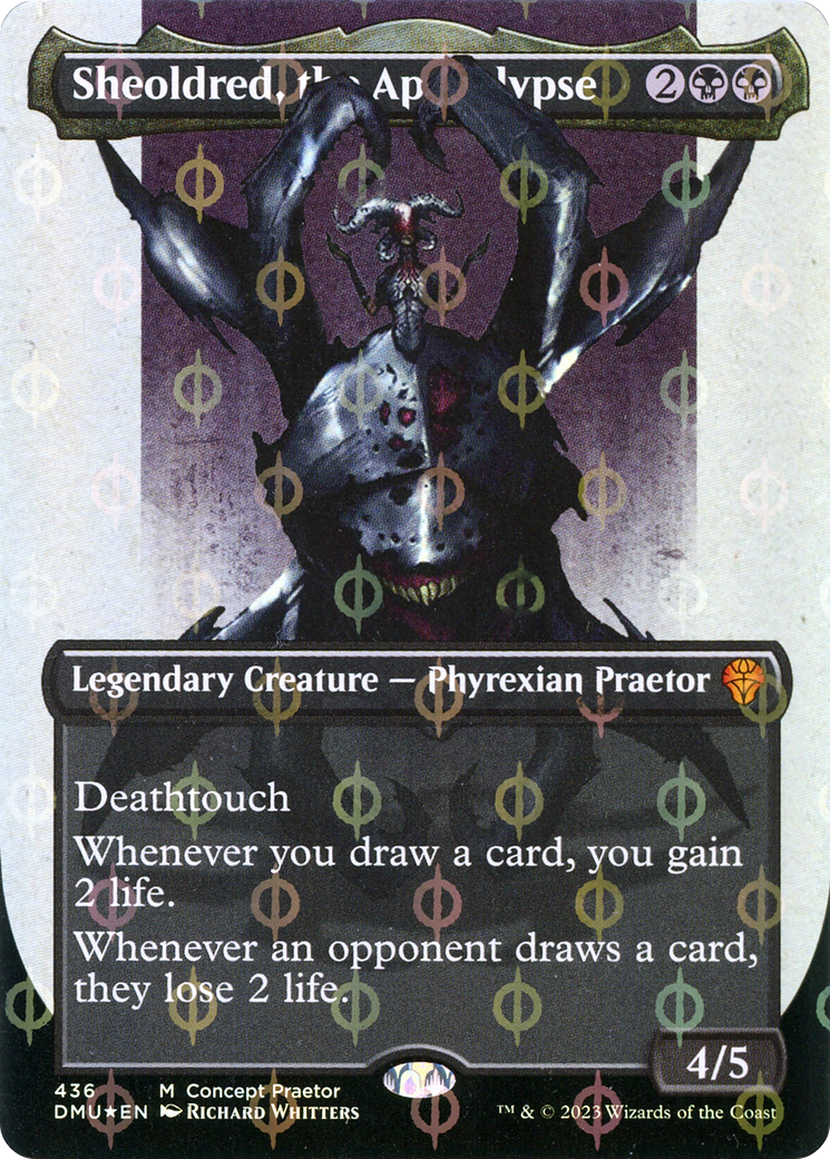 Sheoldred, the Apocalypse (DMU-436) - Dominaria United (Borderless) Foil - Premium MTG Single from Wizards of the Coast - Just $42.60! Shop now at Game Crave Tournament Store