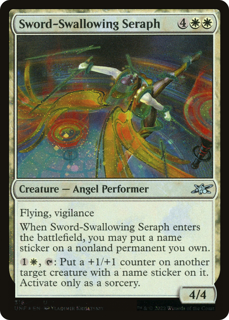 Sword-Swallowing Seraph (UNF-316) - Unfinity Foil - Premium MTG Single from Wizards of the Coast - Just $0.08! Shop now at Game Crave Tournament Store