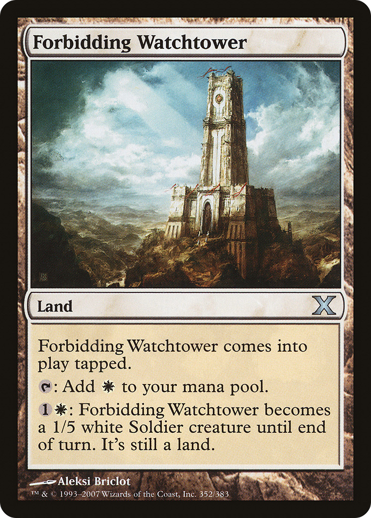 Forbidding Watchtower (10E-352) - Tenth Edition Foil - Premium MTG Single from Wizards of the Coast - Just $4.12! Shop now at Game Crave Tournament Store