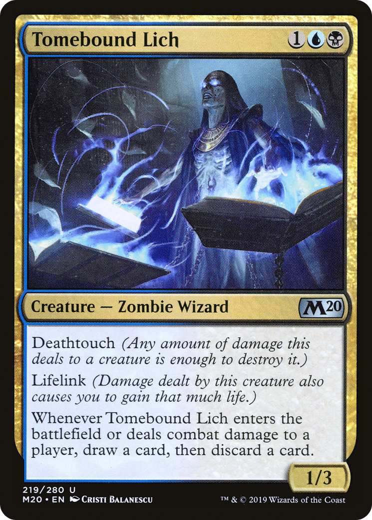 Tomebound Lich (M20-219) - Core Set 2020 - Premium MTG Single from Wizards of the Coast - Just $0.08! Shop now at Game Crave Tournament Store