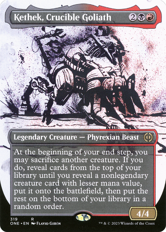 Kethek, Crucible Goliath (ONE-319) - Phyrexia: All Will Be One: (Showcase) (Borderless) Foil - Premium MTG Single from Wizards of the Coast - Just $0.08! Shop now at Game Crave Tournament Store