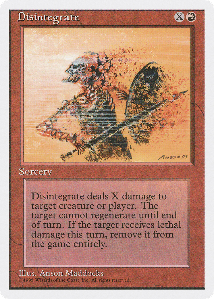 Disintegrate (4ED-185) - Fourth Edition - Premium MTG Single from Wizards of the Coast - Just $0.25! Shop now at Game Crave Tournament Store