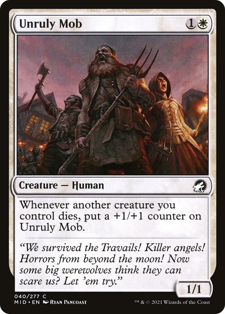 Unruly Mob (MID-040) - Innistrad: Midnight Hunt Foil - Premium MTG Single from Wizards of the Coast - Just $0.08! Shop now at Game Crave Tournament Store