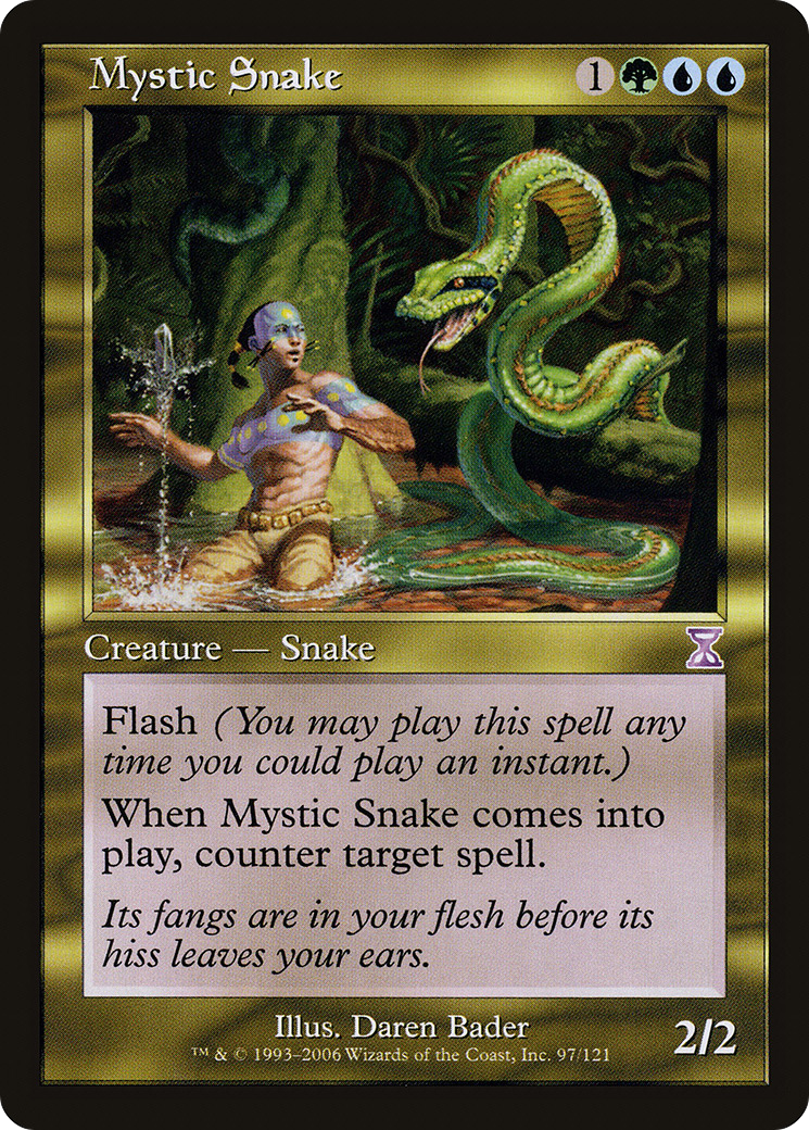 Mystic Snake (TSB-097) - Time Spiral Timeshifted Foil - Premium MTG Single from Wizards of the Coast - Just $3.03! Shop now at Game Crave Tournament Store