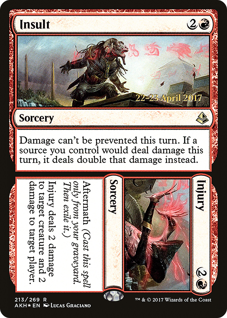 Insult // Injury (PAKH-213S) - Amonkhet Promos Foil - Premium MTG Single from Wizards of the Coast - Just $0.81! Shop now at Game Crave Tournament Store