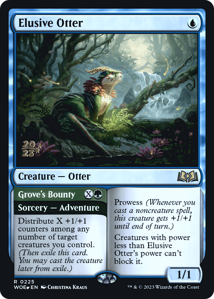 Elusive Otter // Grove's Bounty (PWOE-225S) - Wilds of Eldraine Promos Foil - Premium MTG Single from Wizards of the Coast - Just $0.39! Shop now at Game Crave Tournament Store