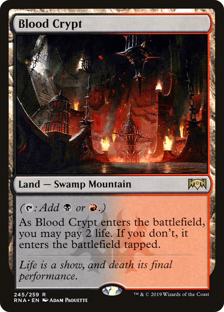 Blood Crypt (RNA-245) - Ravnica Allegiance - Premium MTG Single from Wizards of the Coast - Just $3.80! Shop now at Game Crave Tournament Store