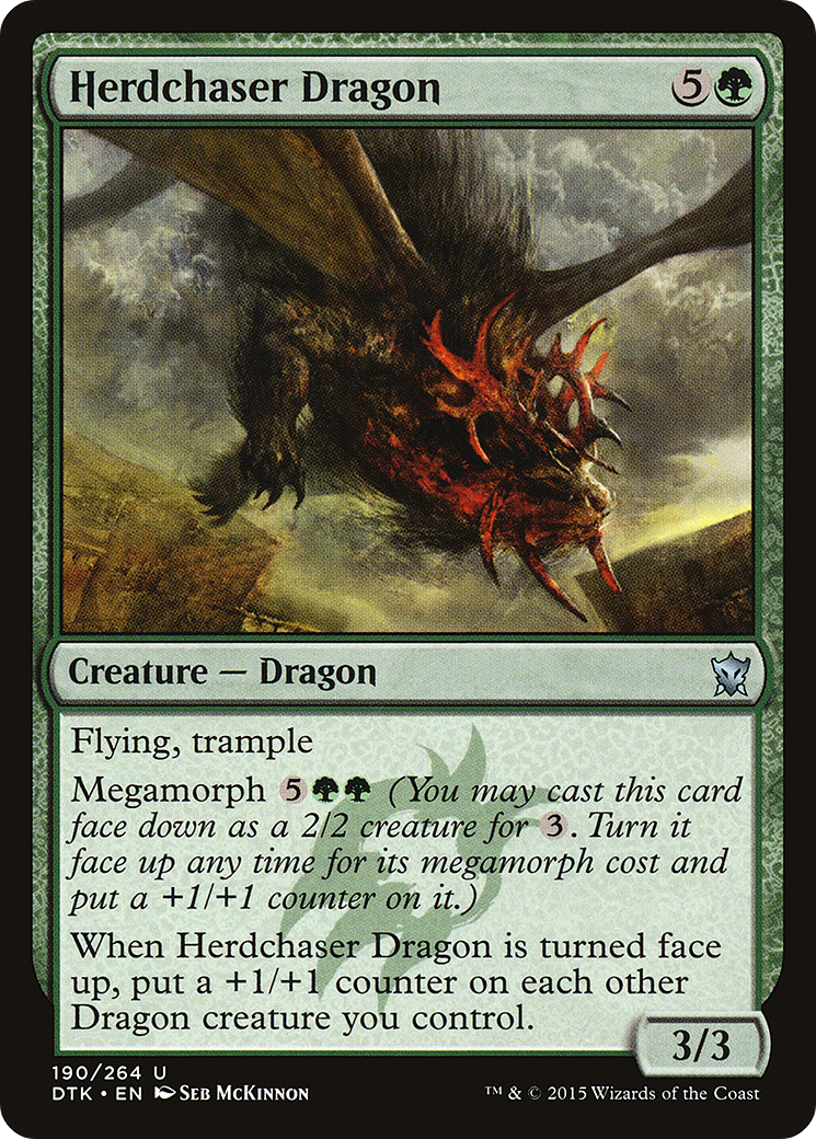 Herdchaser Dragon (DTK-190) - Dragons of Tarkir Foil - Premium MTG Single from Wizards of the Coast - Just $0.20! Shop now at Game Crave Tournament Store