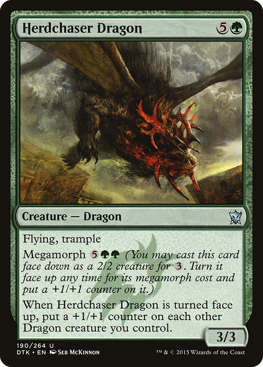 Herdchaser Dragon (DTK-190) - Dragons of Tarkir Foil - Premium MTG Single from Wizards of the Coast - Just $0.20! Shop now at Game Crave Tournament Store
