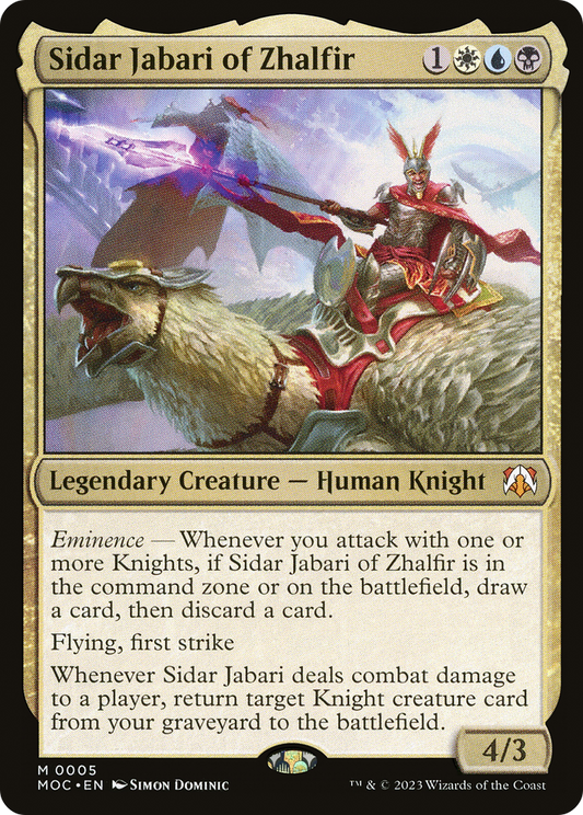 Sidar Jabari of Zhalfir (MOC-005) - March of the Machine Commander Foil - Premium MTG Single from Wizards of the Coast - Just $0.08! Shop now at Game Crave Tournament Store