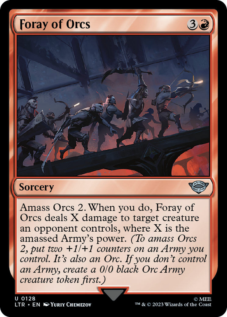Foray of Orcs (LTR-128) - The Lord of the Rings: Tales of Middle-earth - Premium MTG Single from Wizards of the Coast - Just $0.08! Shop now at Game Crave Tournament Store