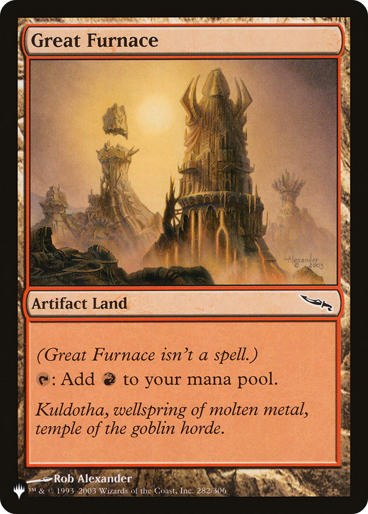Great Furnace (PLIST-1013) - The List - Premium MTG Single from Wizards of the Coast - Just $0.91! Shop now at Game Crave Tournament Store