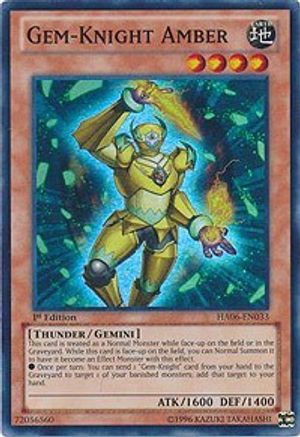 Gem-Knight Amber (HA06-EN033) - Hidden Arsenal 6: Omega Xyz 1st Edition - Premium Yugioh Single from Konami - Just $0.25! Shop now at Game Crave Tournament Store