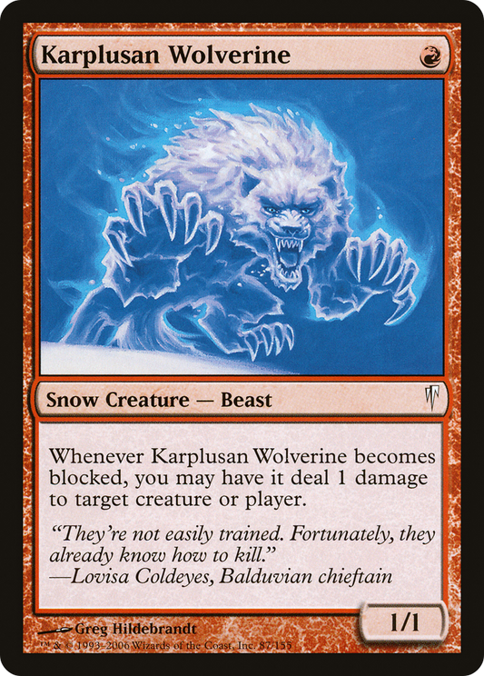Karplusan Wolverine (CSP-087) - Coldsnap - Premium MTG Single from Wizards of the Coast - Just $0.08! Shop now at Game Crave Tournament Store