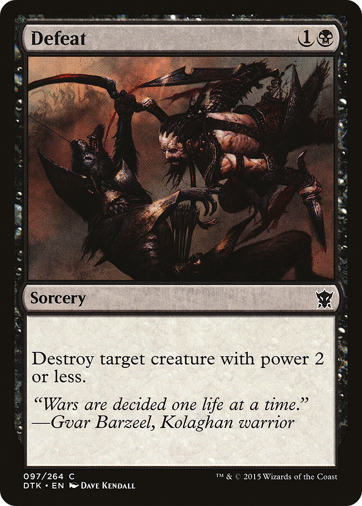 Defeat (DTK-097) - Dragons of Tarkir - Premium MTG Single from Wizards of the Coast - Just $0.08! Shop now at Game Crave Tournament Store