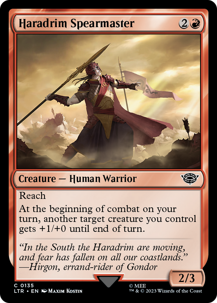 Haradrim Spearmaster (LTR-135) - The Lord of the Rings: Tales of Middle-earth - Premium MTG Single from Wizards of the Coast - Just $0.08! Shop now at Game Crave Tournament Store