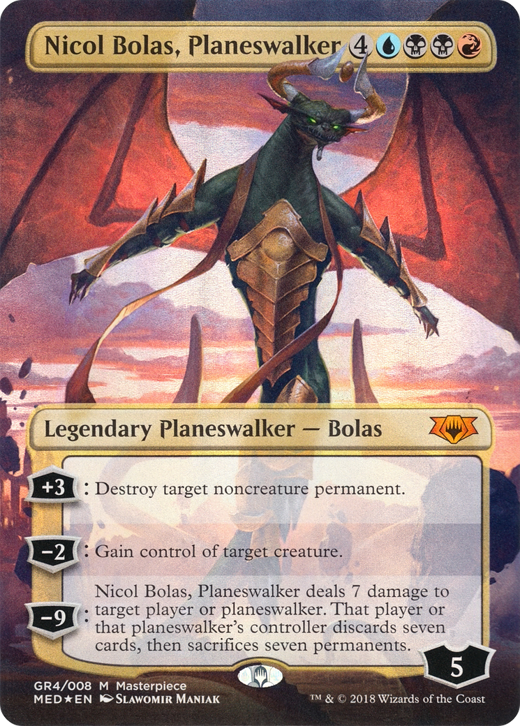 Nicol Bolas, Planeswalker (MED-GR4) - Mythic Edition (Borderless) Foil - Premium MTG Single from Wizards of the Coast - Just $6.01! Shop now at Game Crave Tournament Store