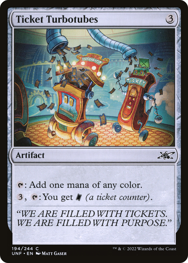 Ticket Turbotubes (UNF-194) - Unfinity - Premium MTG Single from Wizards of the Coast - Just $0.25! Shop now at Game Crave Tournament Store