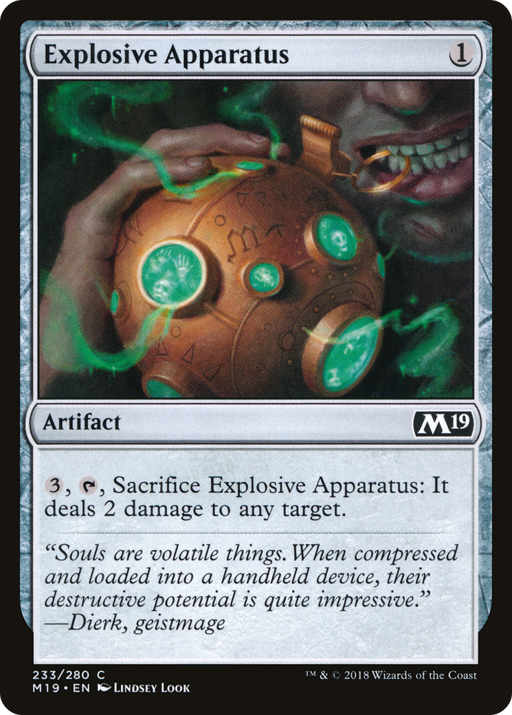 Explosive Apparatus (M19-233) - Core Set 2019 - Premium MTG Single from Wizards of the Coast - Just $0.08! Shop now at Game Crave Tournament Store