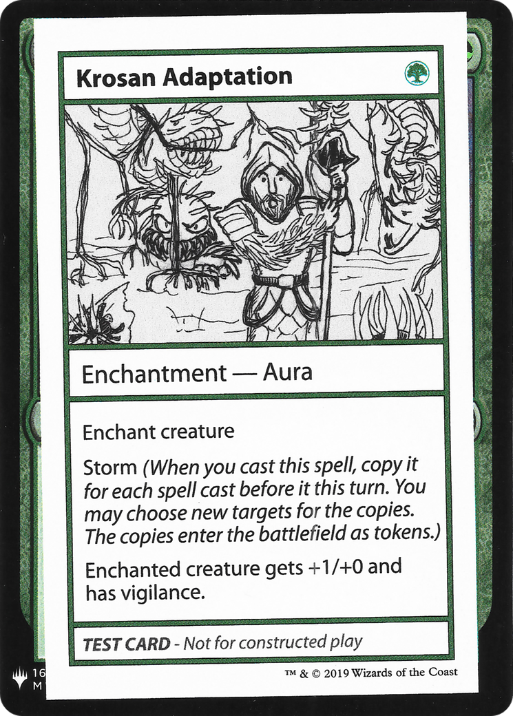 Krosan Adaptation (CMB1-080) - Mystery Booster Playtest Cards 2019 - Premium MTG Single from Wizards of the Coast - Just $0.23! Shop now at Game Crave Tournament Store