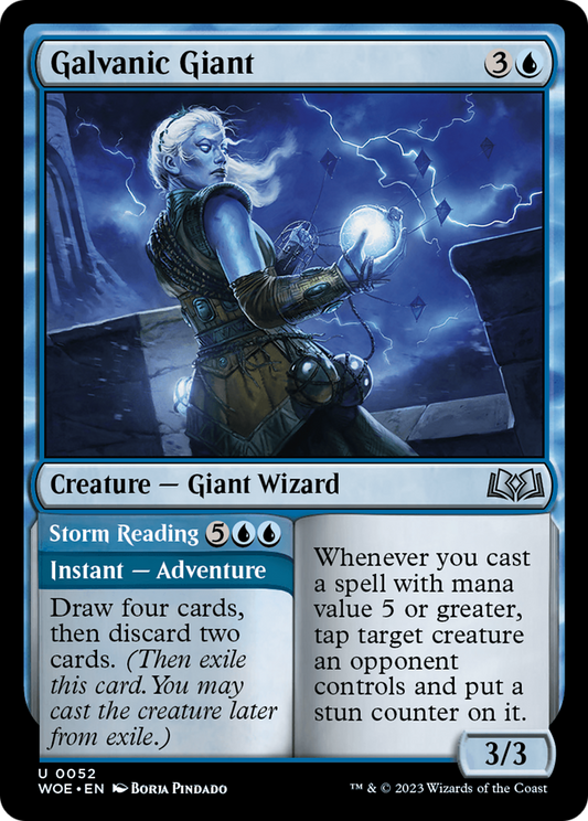 Galvanic Giant // Storm Reading (WOE-052) - Wilds of Eldraine - Premium MTG Single from Wizards of the Coast - Just $0.08! Shop now at Game Crave Tournament Store