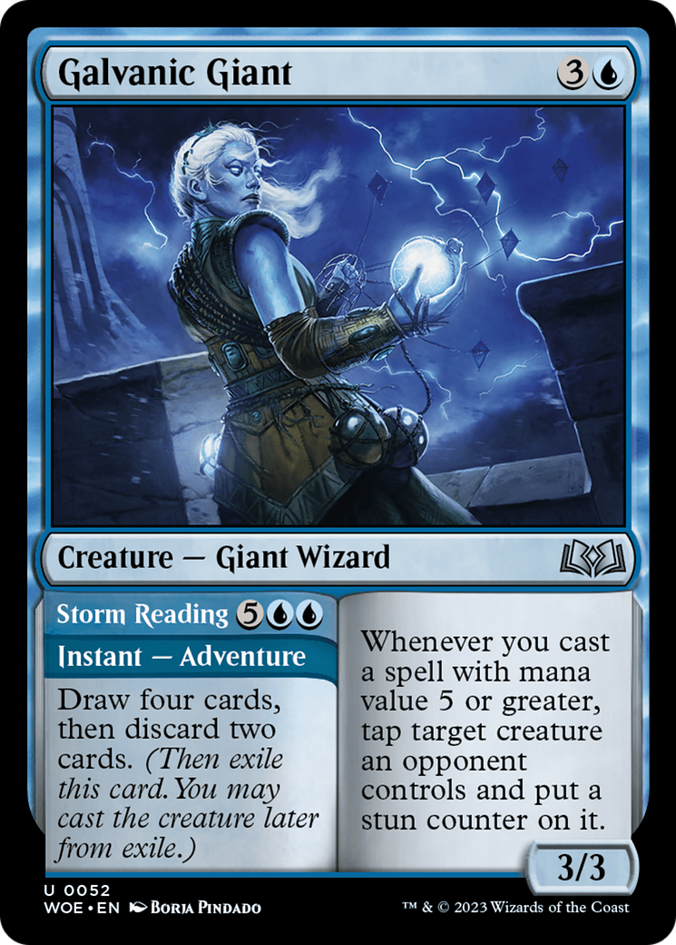 Galvanic Giant // Storm Reading (WOE-052) - Wilds of Eldraine Foil - Premium MTG Single from Wizards of the Coast - Just $0.08! Shop now at Game Crave Tournament Store