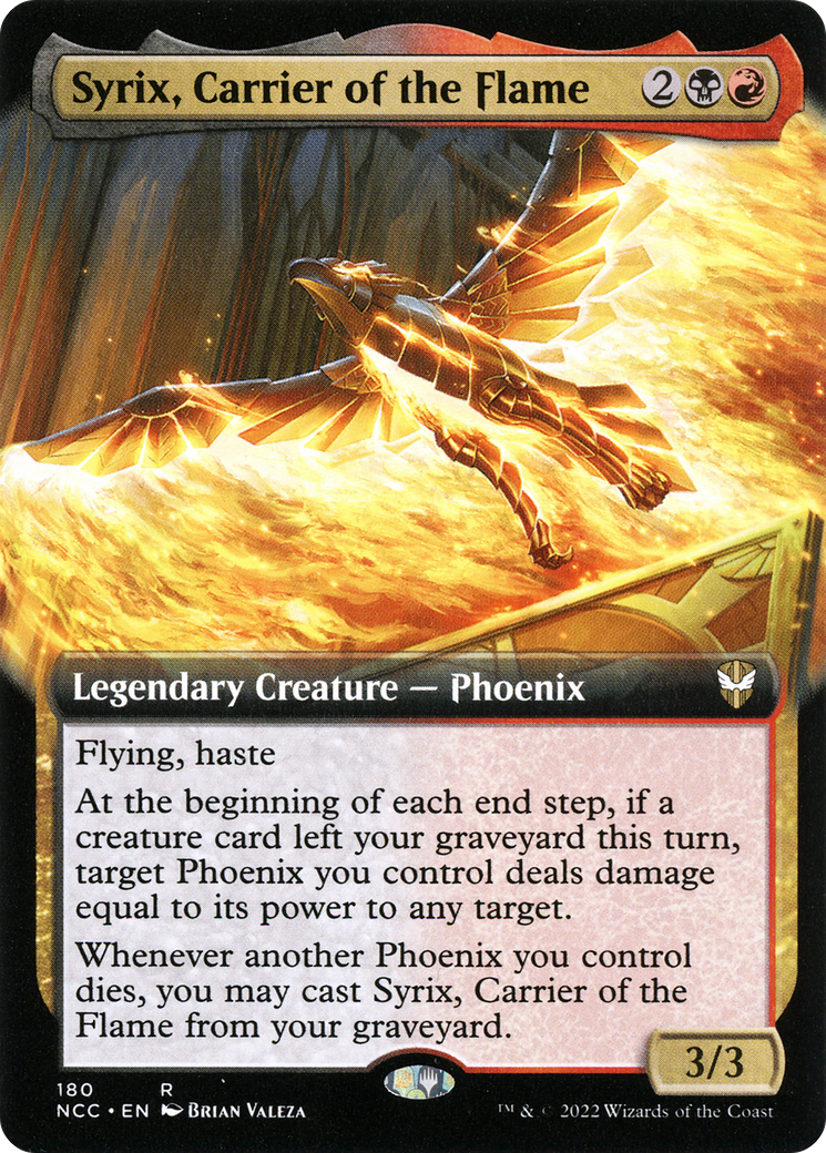 Syrix, Carrier of the Flame (NCC-180) - New Capenna Commander: (Extended Art) - Premium MTG Single from Wizards of the Coast - Just $0.10! Shop now at Game Crave Tournament Store