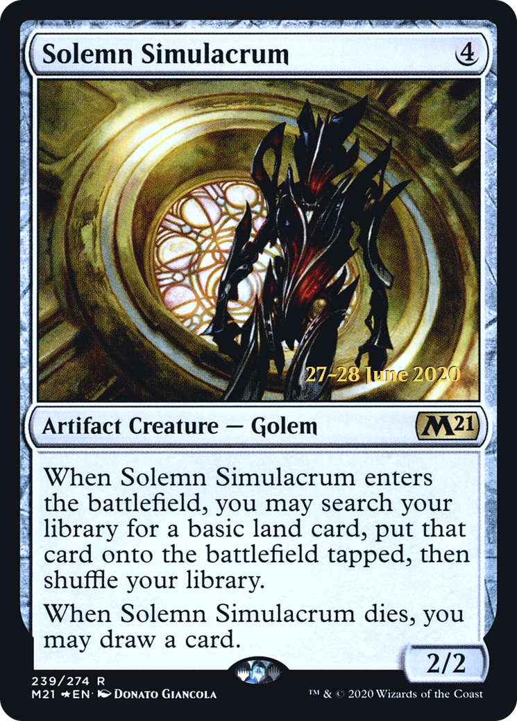 Solemn Simulacrum (PM21-239S) - Core Set 2021 Promos Foil - Premium MTG Single from Wizards of the Coast - Just $0.59! Shop now at Game Crave Tournament Store