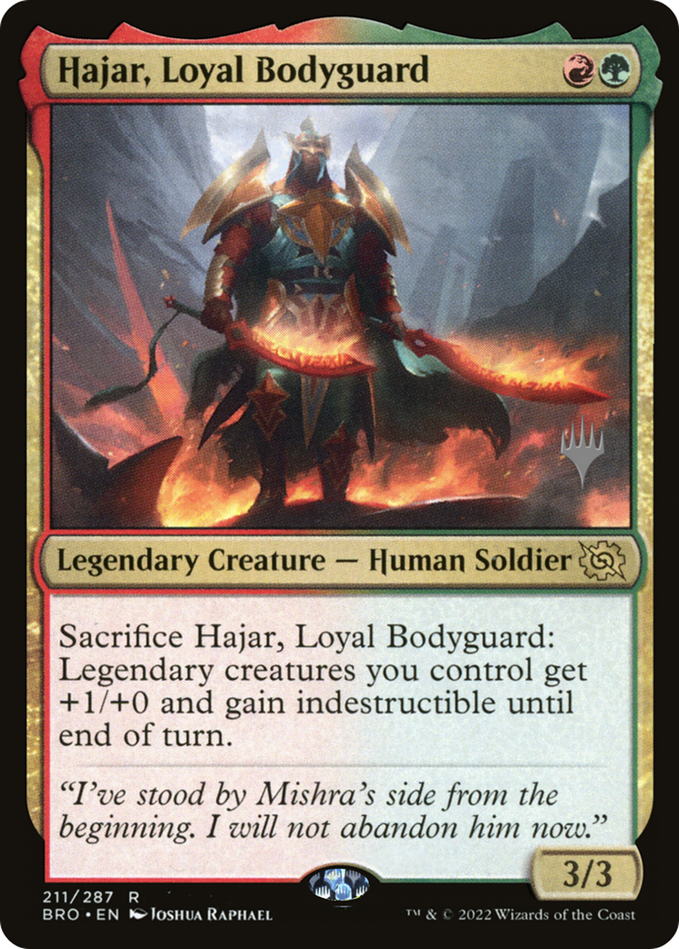 Hajar, Loyal Bodyguard (PBRO-211P) - The Brothers' War Promos Foil - Premium MTG Single from Wizards of the Coast - Just $0.13! Shop now at Game Crave Tournament Store