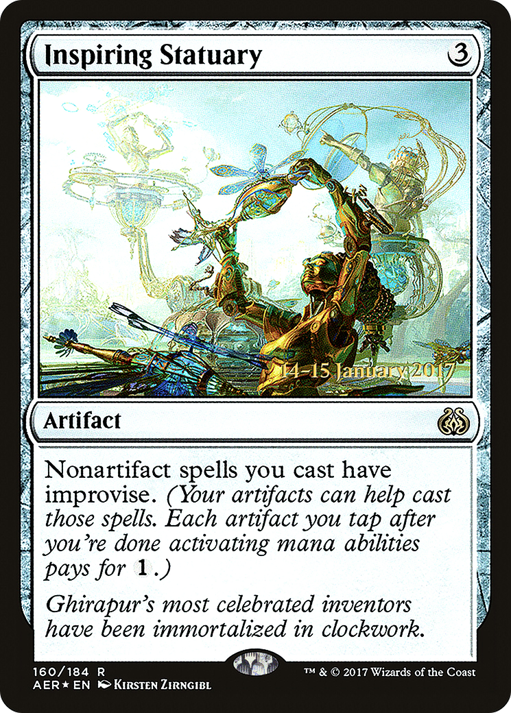 Inspiring Statuary (PAER-160S) - Aether Revolt Promos Foil - Premium MTG Single from Wizards of the Coast - Just $0.30! Shop now at Game Crave Tournament Store