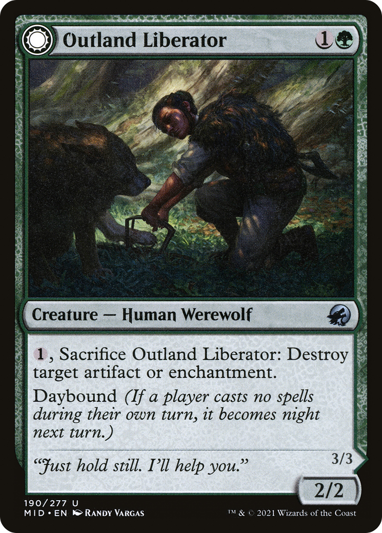 Outland Liberator // Frenzied Trapbreaker (MID-190) - Innistrad: Midnight Hunt: (Double Faced Transform) Foil - Premium MTG Single from Wizards of the Coast - Just $0.08! Shop now at Game Crave Tournament Store