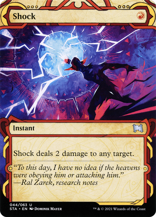 Shock (STA-044) - Strixhaven Mystical Archive: (Showcase) (Borderless) Foil - Premium MTG Single from Wizards of the Coast - Just $0.08! Shop now at Game Crave Tournament Store