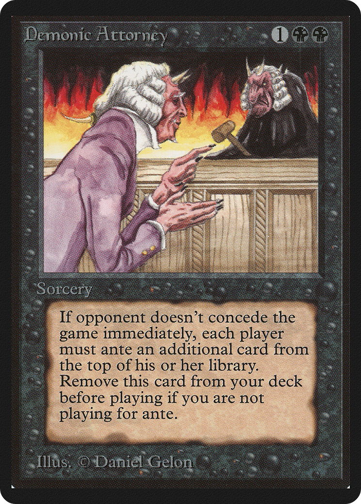 Demonic Attorney (LEB-103) - Limited Edition Beta - Premium MTG Single from Wizards of the Coast - Just $60! Shop now at Game Crave Tournament Store