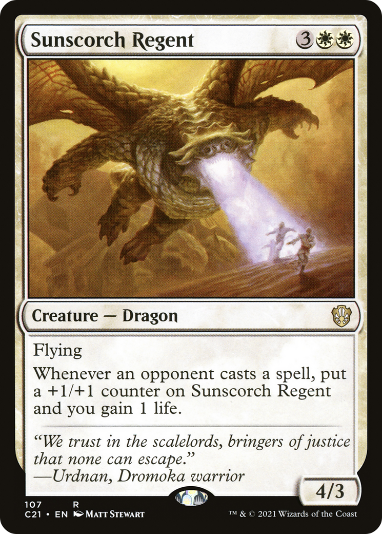 Sunscorch Regent (C21-107) - Commander 2021 - Premium MTG Single from Wizards of the Coast - Just $0.10! Shop now at Game Crave Tournament Store