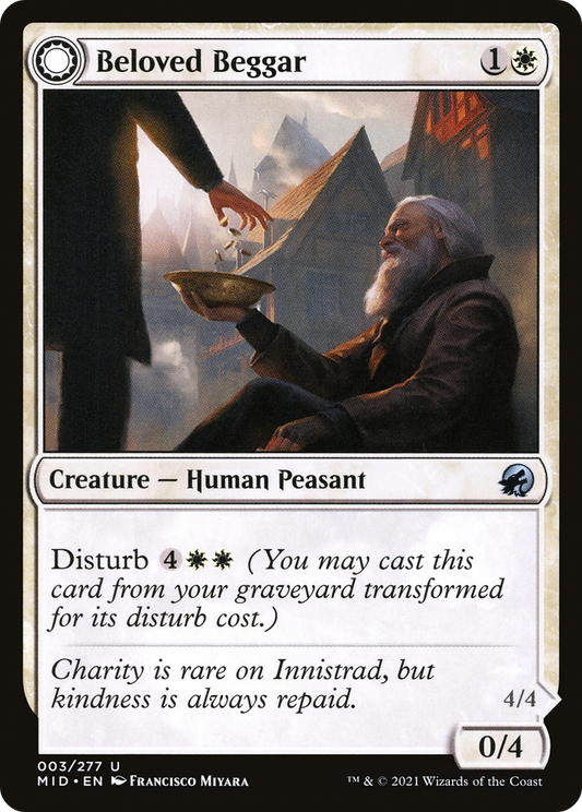 Beloved Beggar // Generous Soul (MID-003) - Innistrad: Midnight Hunt: (Double Faced Transform) - Premium MTG Single from Wizards of the Coast - Just $0.08! Shop now at Game Crave Tournament Store