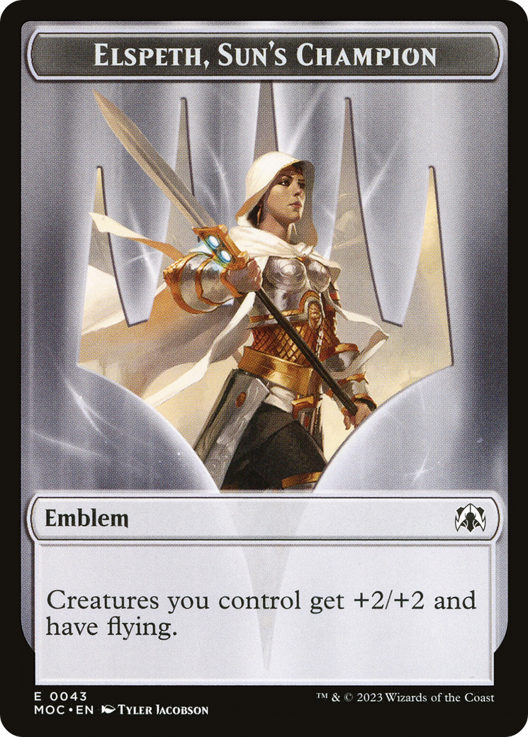 Elspeth, Sun's Champion Emblem (TMOC-043) - March of the Machine Commander Tokens - Premium MTG Single from Wizards of the Coast - Just $0! Shop now at Game Crave Tournament Store