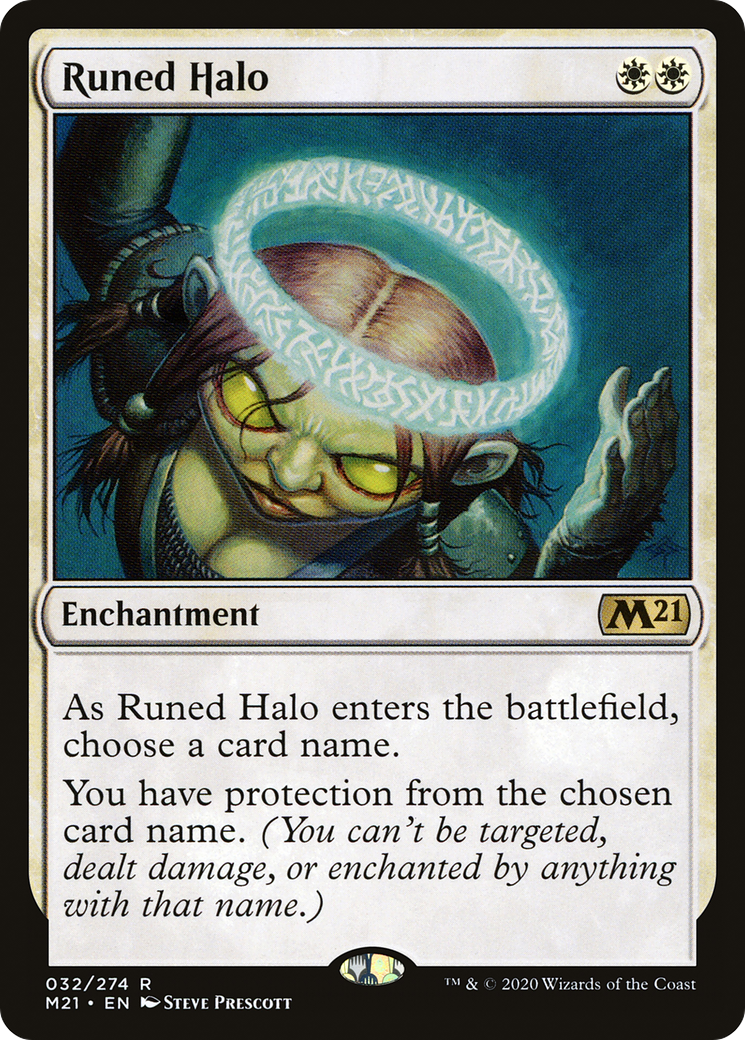 Runed Halo (M21-032) - Core Set 2021 - Premium MTG Single from Wizards of the Coast - Just $0.08! Shop now at Game Crave Tournament Store