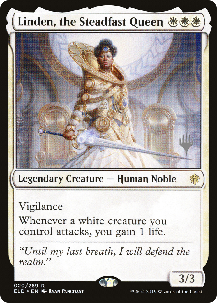 Linden, the Steadfast Queen (PELD-20P) - Throne of Eldraine Promos Foil - Premium MTG Single from Wizards of the Coast - Just $0.13! Shop now at Game Crave Tournament Store