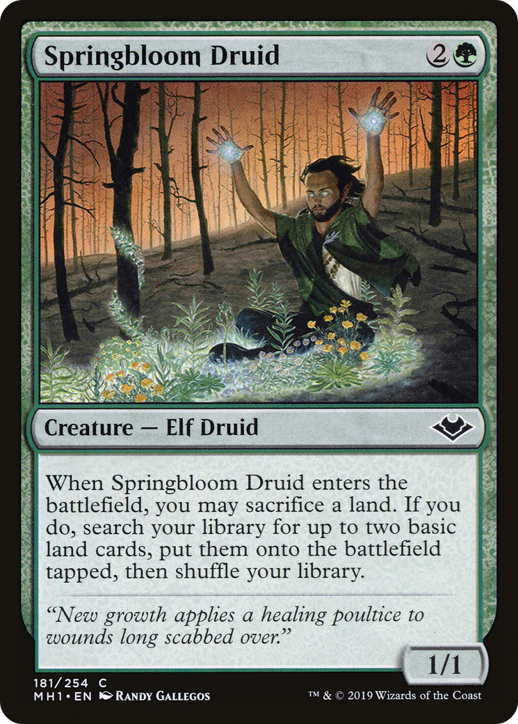 Springbloom Druid (MH1-181) - Modern Horizons - Premium MTG Single from Wizards of the Coast - Just $0.08! Shop now at Game Crave Tournament Store