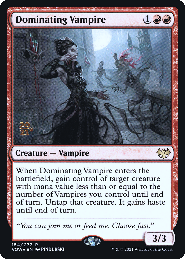 Dominating Vampire (PVOW-154S) - Innistrad: Crimson Vow Promos Foil - Premium MTG Single from Wizards of the Coast - Just $0.12! Shop now at Game Crave Tournament Store
