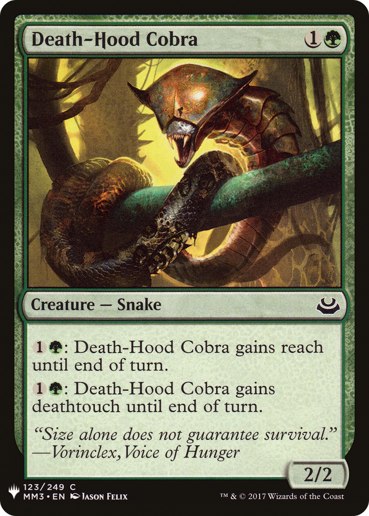 Death-Hood Cobra (MB1-1179) - Mystery Booster - Premium MTG Single from Wizards of the Coast - Just $0.08! Shop now at Game Crave Tournament Store