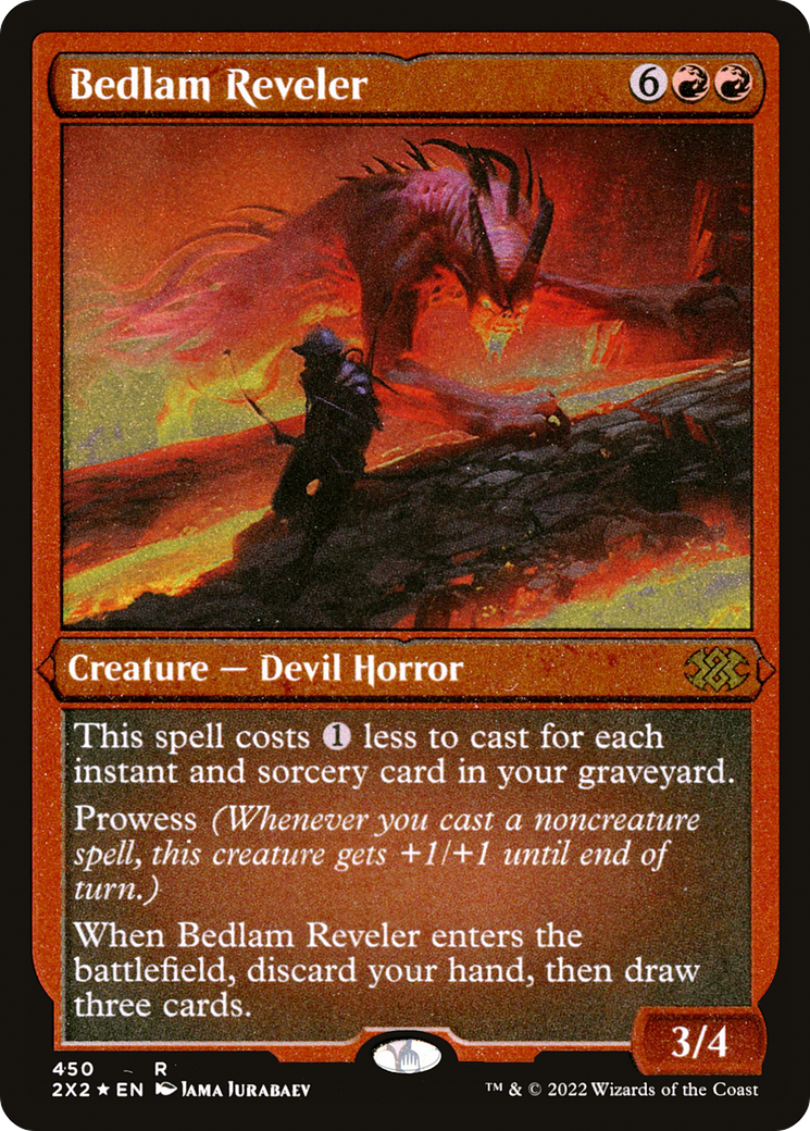 Bedlam Reveler (2X2-450) - Double Masters 2022 Etched Foil - Premium MTG Single from Wizards of the Coast - Just $0.29! Shop now at Game Crave Tournament Store