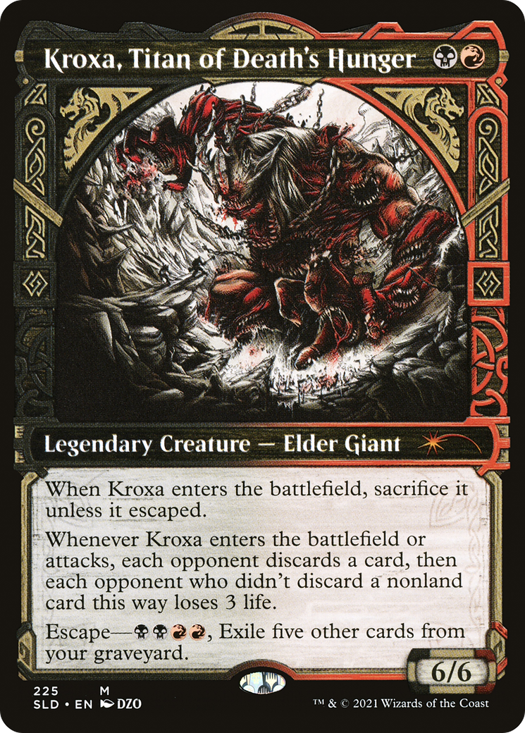 Kroxa, Titan of Death's Hunger (SLD-225) - Secret Lair Drop: (Showcase) - Premium MTG Single from Wizards of the Coast - Just $2.49! Shop now at Game Crave Tournament Store