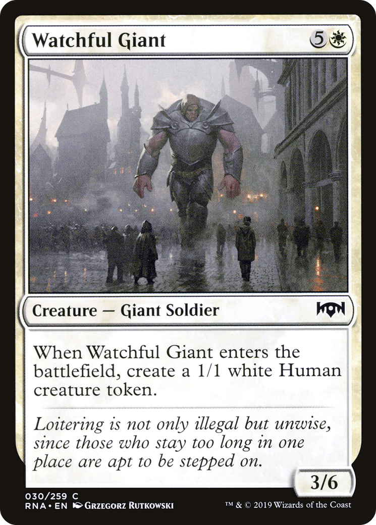 Watchful Giant (RNA-030) - Ravnica Allegiance Foil - Premium MTG Single from Wizards of the Coast - Just $0.08! Shop now at Game Crave Tournament Store