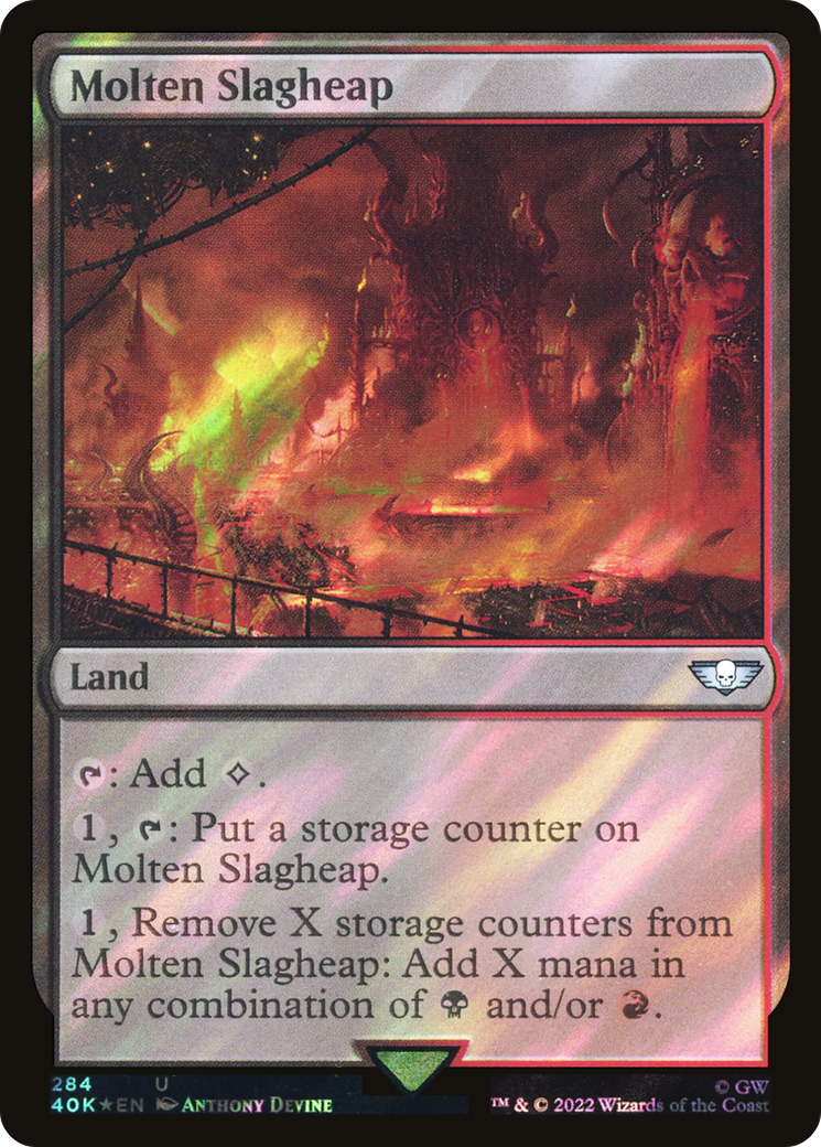 Molten Slagheap (40K-284★) - Warhammer 40,000 Commander Foil - Premium MTG Single from Wizards of the Coast - Just $0.08! Shop now at Game Crave Tournament Store