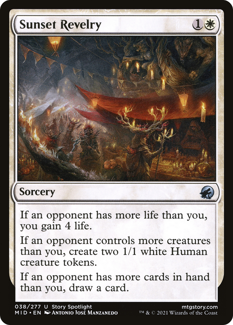 Sunset Revelry (MID-038) - Innistrad: Midnight Hunt - Premium MTG Single from Wizards of the Coast - Just $0.08! Shop now at Game Crave Tournament Store