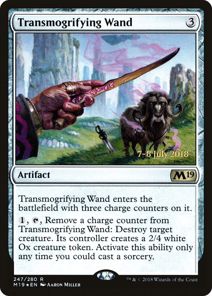 Transmogrifying Wand (PM19-247S) - Core Set 2019 Promos Foil - Premium MTG Single from Wizards of the Coast - Just $1.25! Shop now at Game Crave Tournament Store