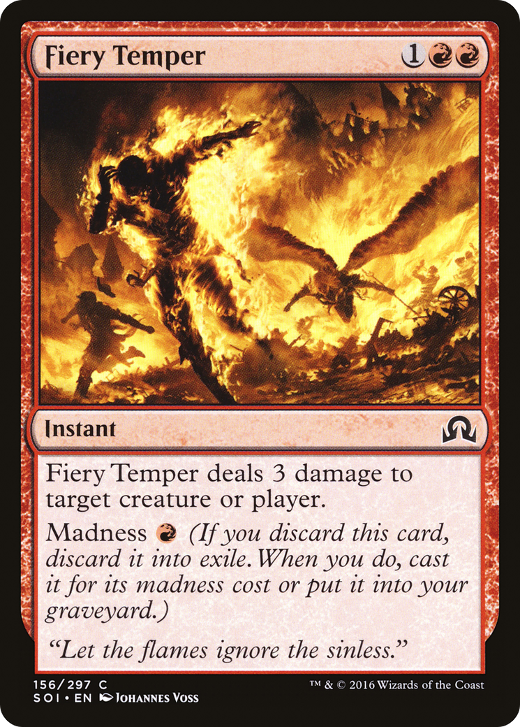 Fiery Temper (SOI-156) - Shadows over Innistrad Foil - Premium MTG Single from Wizards of the Coast - Just $0.25! Shop now at Game Crave Tournament Store