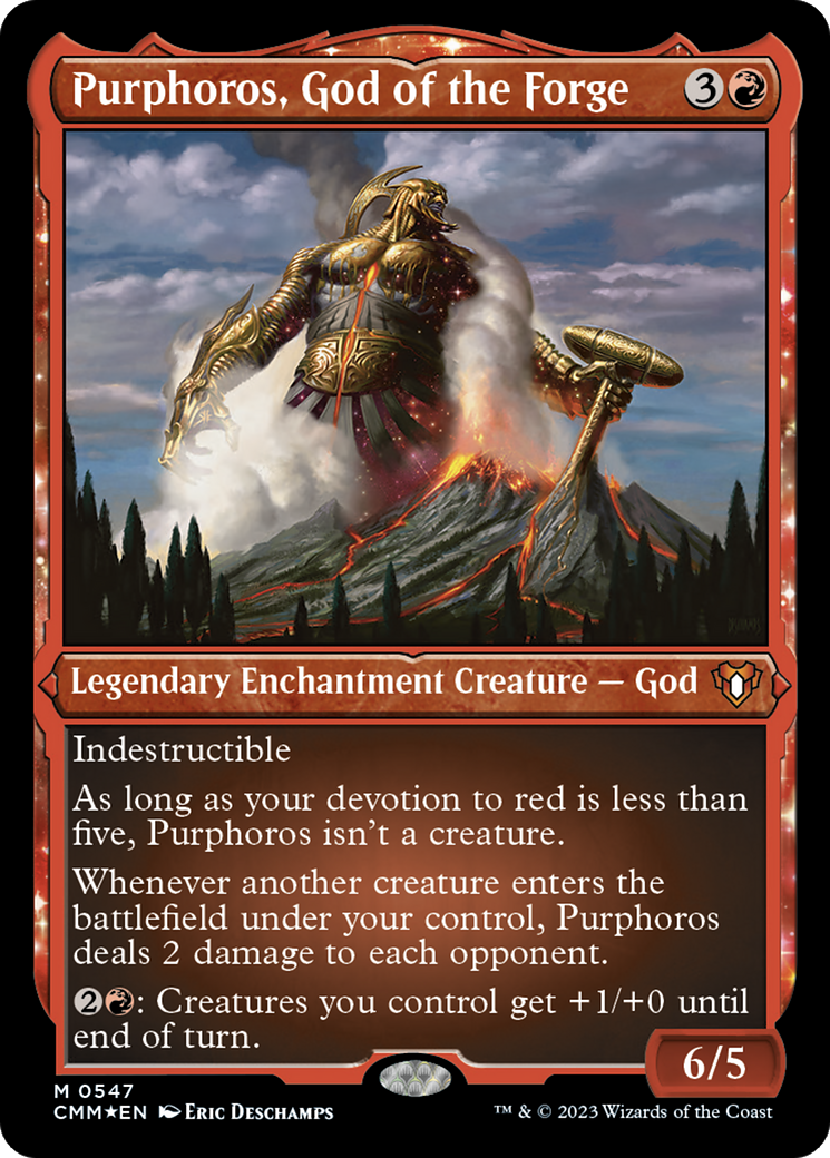 Purphoros, God of the Forge (CMM-547) - Commander Masters: (nyxtouched) Etched Foil - Premium MTG Single from Wizards of the Coast - Just $9.46! Shop now at Game Crave Tournament Store